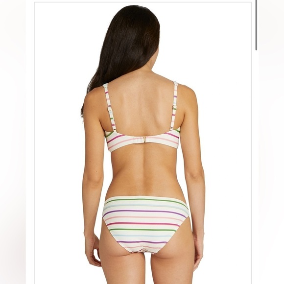 Kate Spade Party Stripe Front-Zip Bikini Top & Bottoms Size Small - Picture 3 of 10